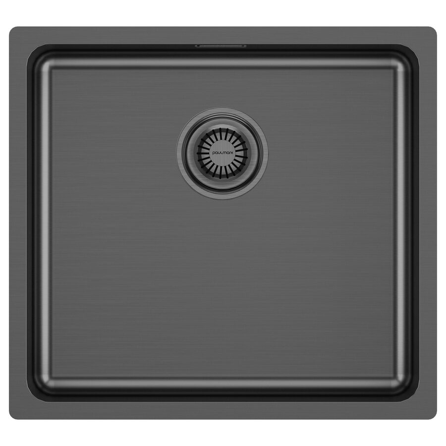 Кухонная мойка Paulmark VISTA 48 PM304844-GM вороненая сталь 440×480×200 мм