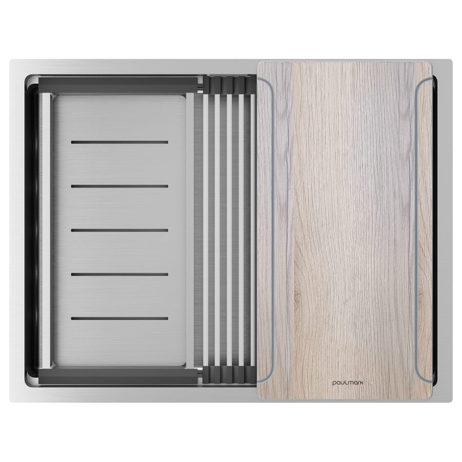 NEXT-MULTI SINK 58 UNI, брашированная сталь, 580х450 мм
