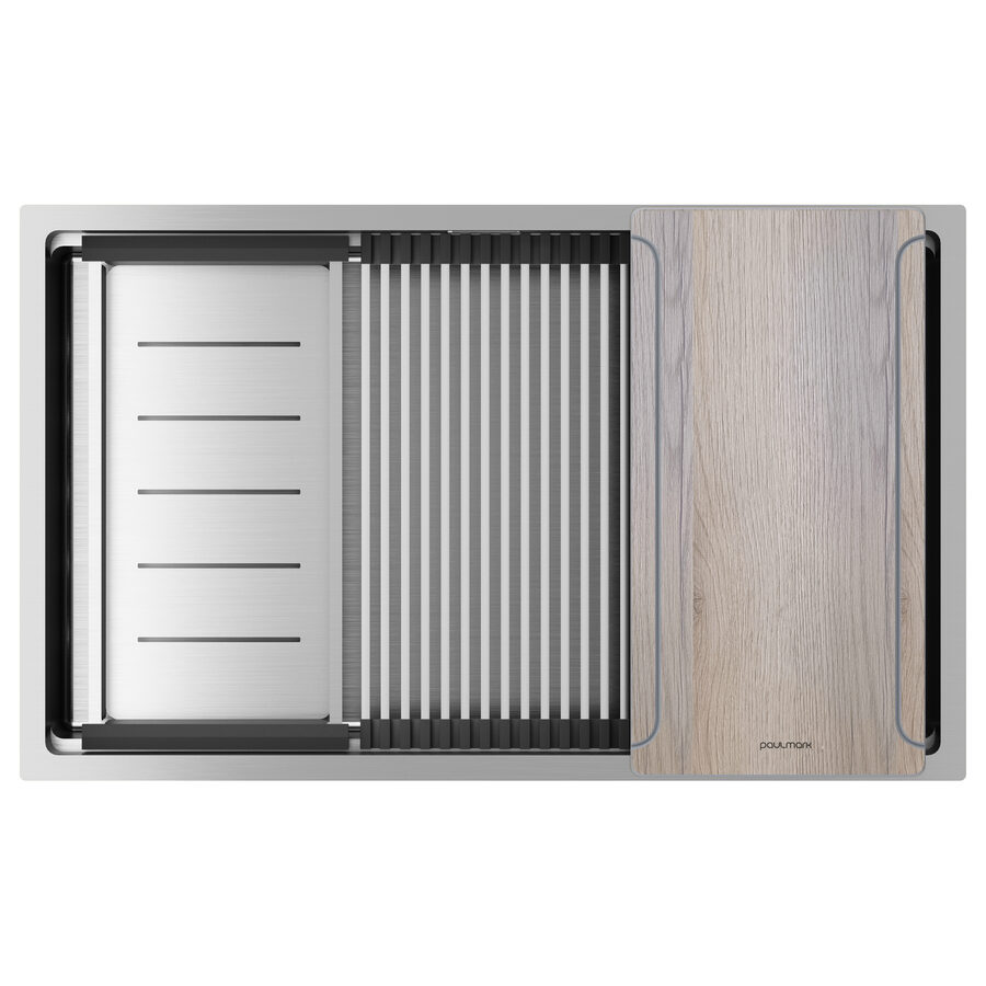 NEXT-MULTI SINK 74 UNI, брашированная сталь, 740х450 мм